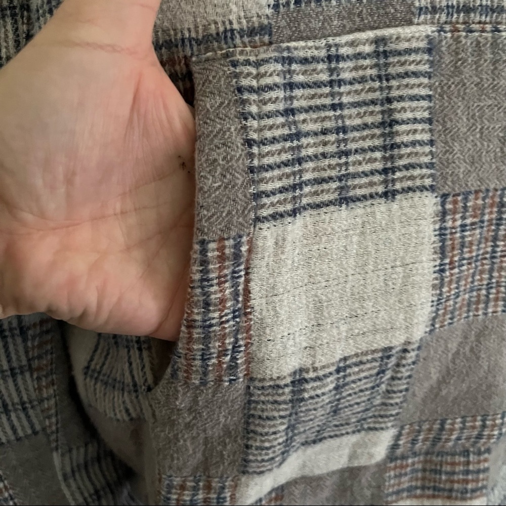 Obey Plaid Patchwork Oversized Relaxed Fit Soft Hoodie Size M - Picture 3 of 14